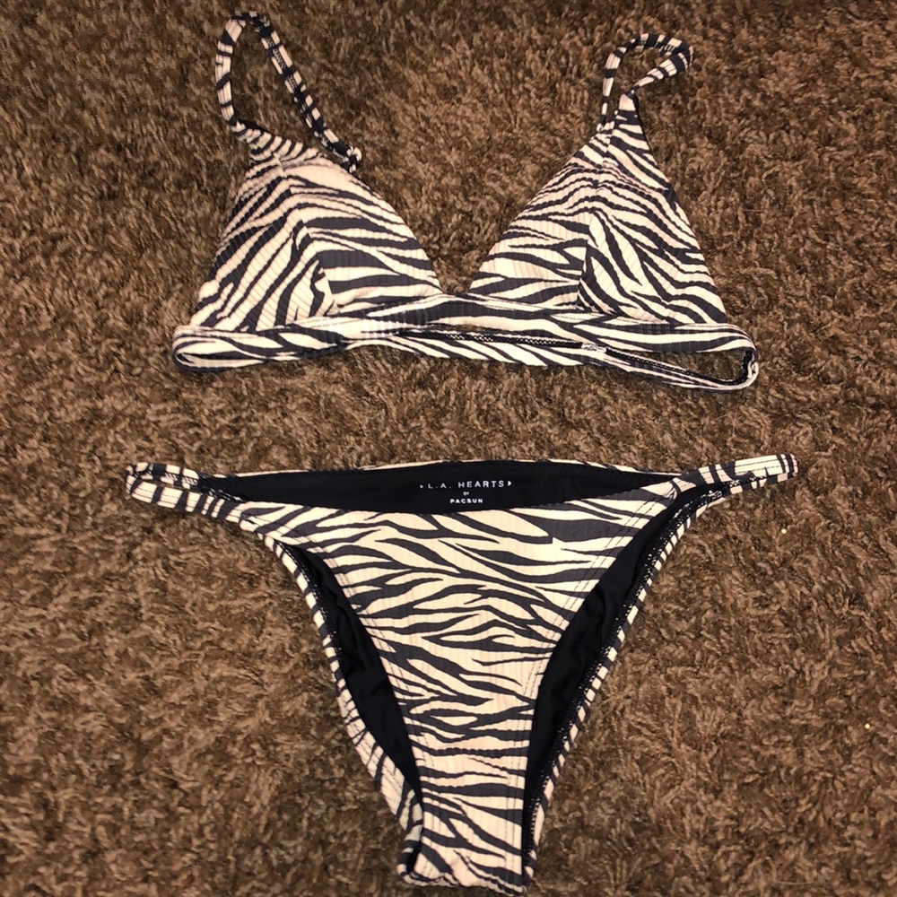 Zebra striped string bikini